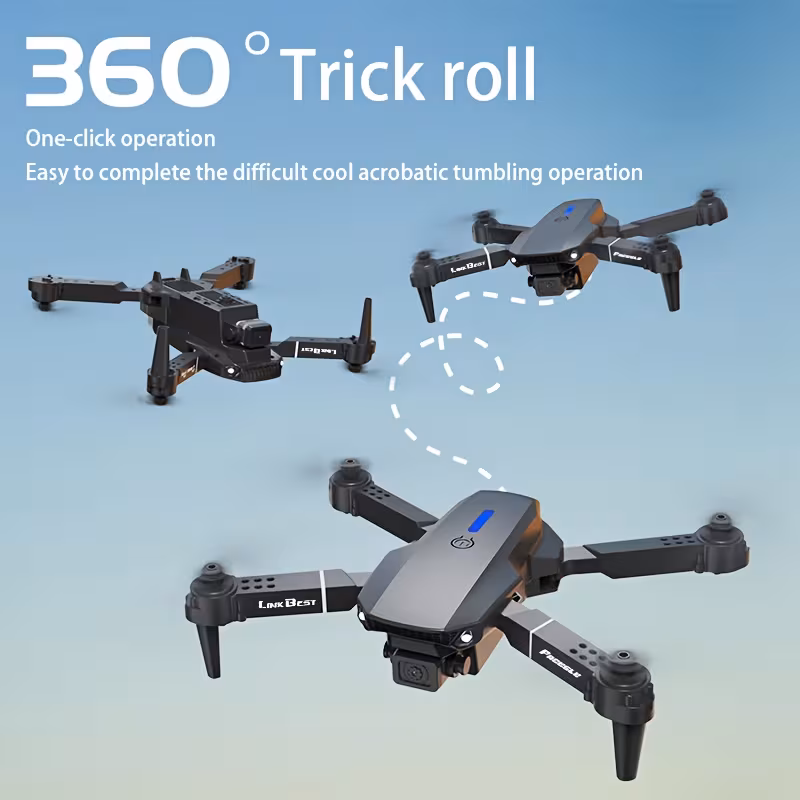 Mini dron s kamero med 360 stopinjskimi obrati za akrobatske manevre in dinamične zračne posnetke.